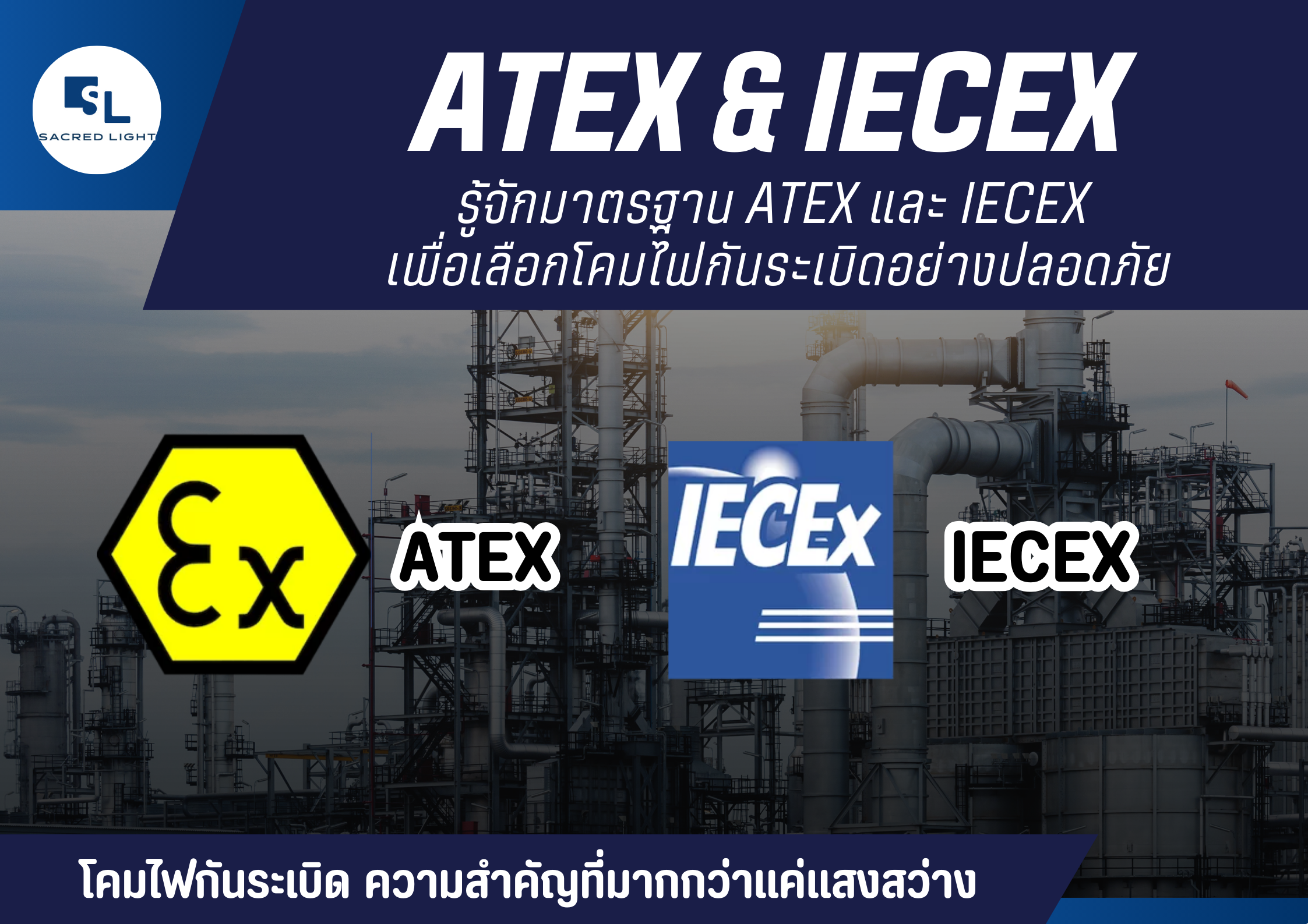 รู้จักมาตรฐาน ATEX และ IECEx  เพื่อเลือกโคมไฟกันระเบิดอย่างปลอดภัย