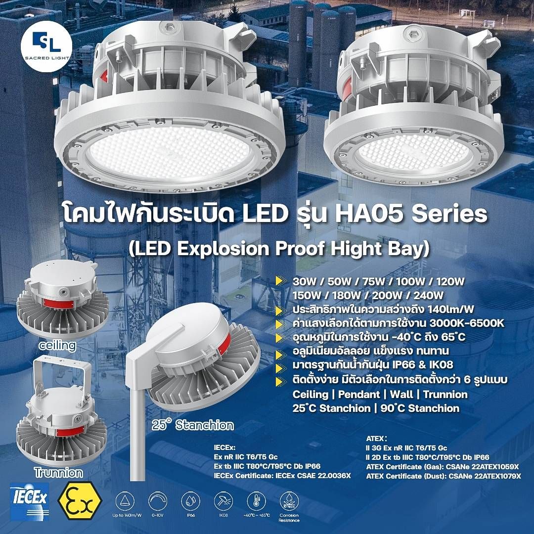 โคมไฟกันระเบิด รุ่น HA05 Series (LED Explosion Proof HA05 Series)