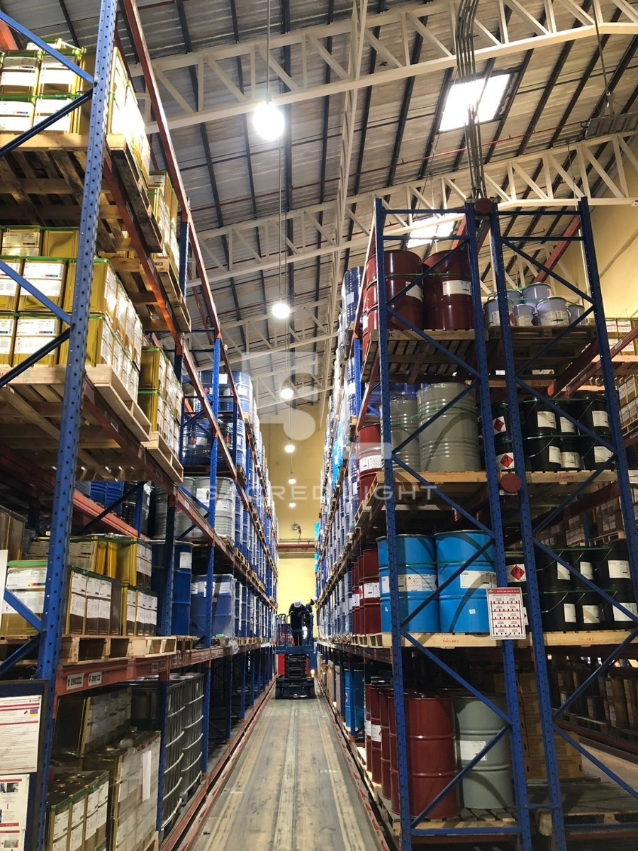 ผลงานการติดตั้งโคมไฟกันระเบิด LED โรงงานหมึกพิมพ์ @สมุทรสาคร