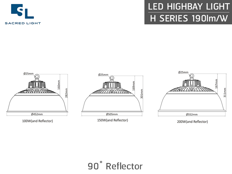 โคมไฟไฮเบย์ LED (LED HIGH BAY) รุ่น H Series (190lm/W)