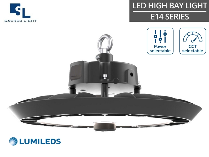 โคมไฟไฮเบย์ 240W LED E14 Series สว่างสูงสุด 160lm/W ปรับวัตต์และสีแสงได้ในตัว มาตรฐาน มอก. 1955-2551 | SacredLight