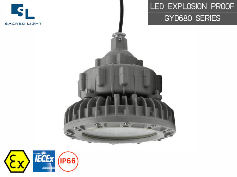 โคมไฟกันระเบิด LED ไฮเบย์ GYD680 Series 50W&ndash;150W สำหรับ Zone 1 Zone 2