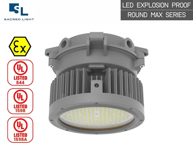 โคมไฟกันระเบิด LED ไฮเบย์ ROUND MAX Series 80W&ndash;200W สำหรับพื้นที่อันตราย