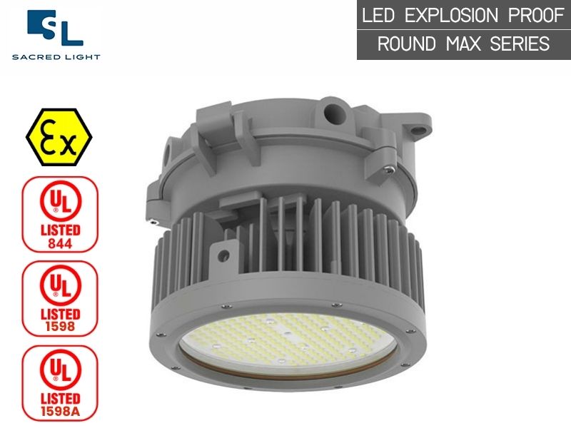 โคมไฟกันระเบิด LED ไฮเบย์ ROUND MAX Series 80W–200W สำหรับพื้นที่อันตราย