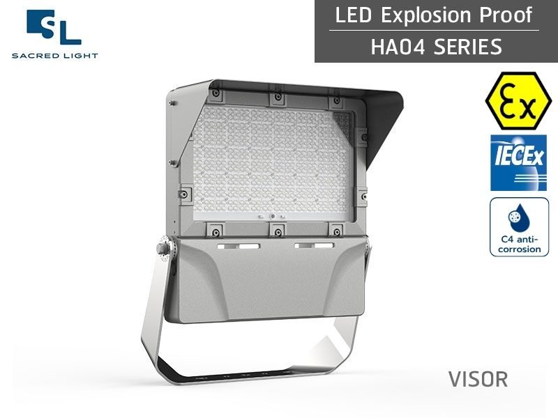 โคมไฟกันระเบิด LED ฟลัดไลท์ HA04 Series 150W–240W สำหรับ Zone 1 Zone 2