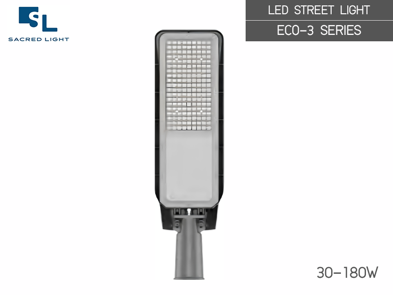 โคมไฟถนน LED ECO-3 Series 30W–180W สำหรับถนน ลานจอดรถ และพื้นที่กลางแจ้ง