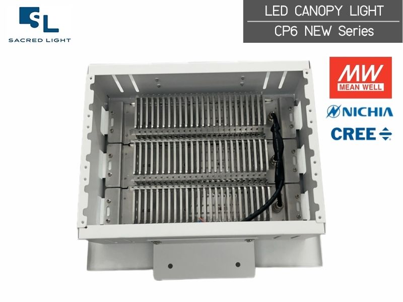 โคมไฟปั๊มน้ำมัน LED SL-LED Canopy Light CP6 New — ประสิทธิภาพ 150 lm/W ชิป NICHIA & CREE
