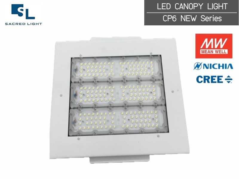 โคมไฟปั๊มน้ำมัน LED SL-LED Canopy Light CP6 New &mdash; ประสิทธิภาพ 150 lm/W ชิป NICHIA & CREE