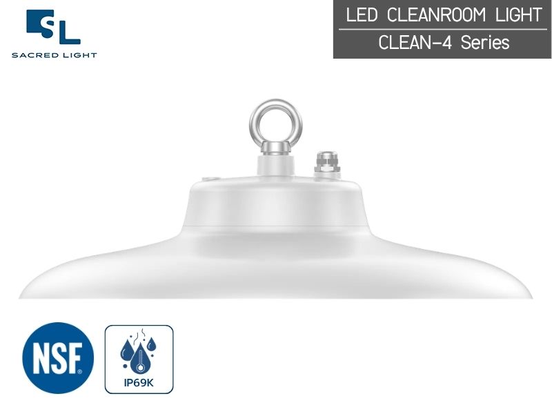 โคมไฟคลีนรูม LED SacredLight CLEAN-4 Series — 165 lm/W IP69K มาตรฐาน NSF รับประกัน 5 ปี