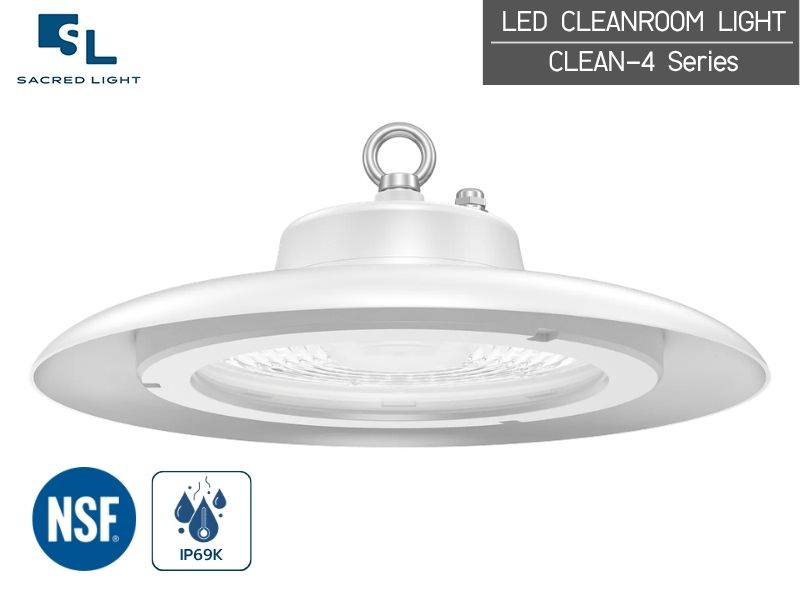 โคมไฟคลีนรูม LED SacredLight CLEAN-4 Series — 165 lm/W IP69K มาตรฐาน NSF รับประกัน 5 ปี