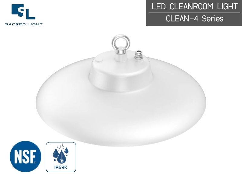 โคมไฟคลีนรูม LED SacredLight CLEAN-4 Series — 165 lm/W IP69K มาตรฐาน NSF รับประกัน 5 ปี