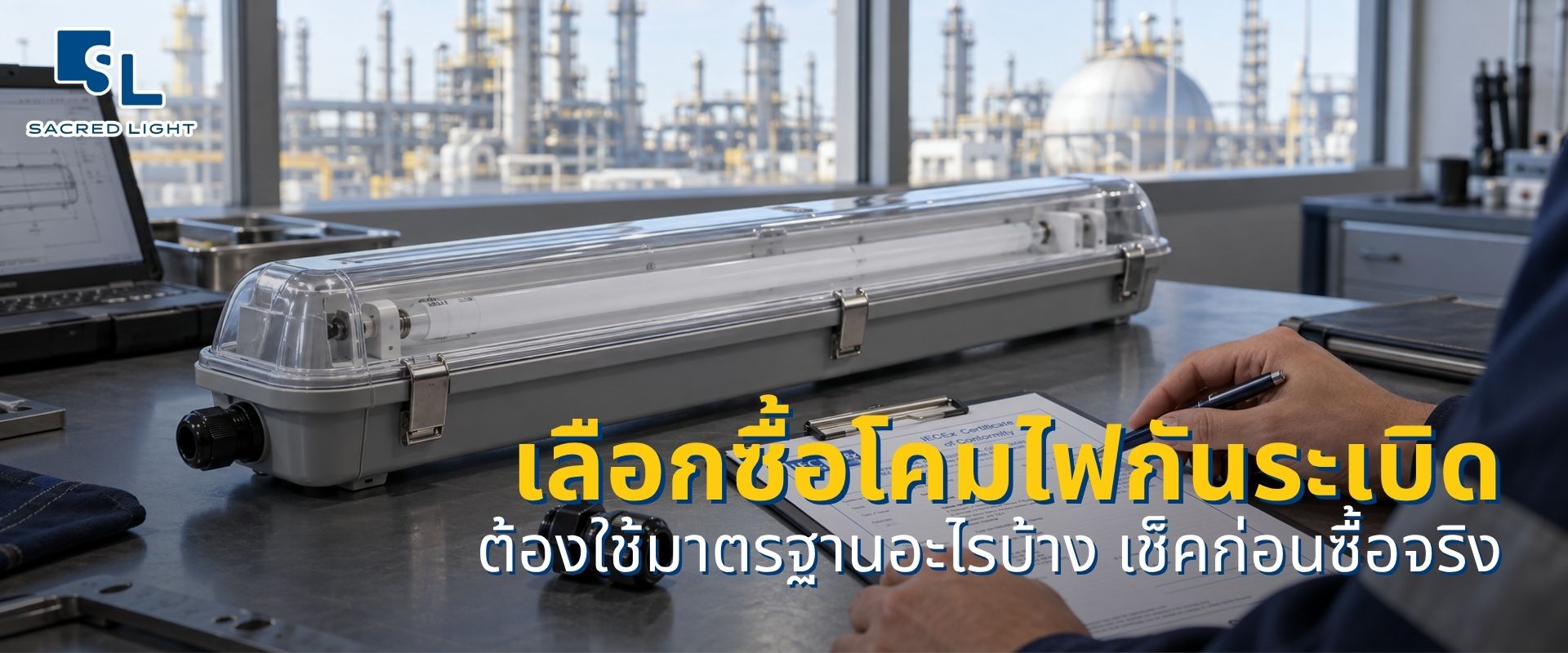 โคมไฟกันระเบิด ตรวจใบรับรอง IECEx ATEX ให้ตรงกับรุ่นสินค้าจริงก่อนอนุมัติ