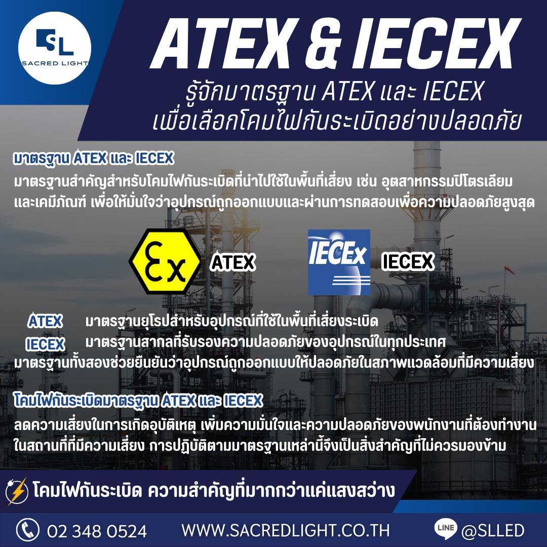 รู้จักมาตรฐาน ATEX และ IECEx  เพื่อเลือกโคมไฟกันระเบิดอย่างปลอดภัย