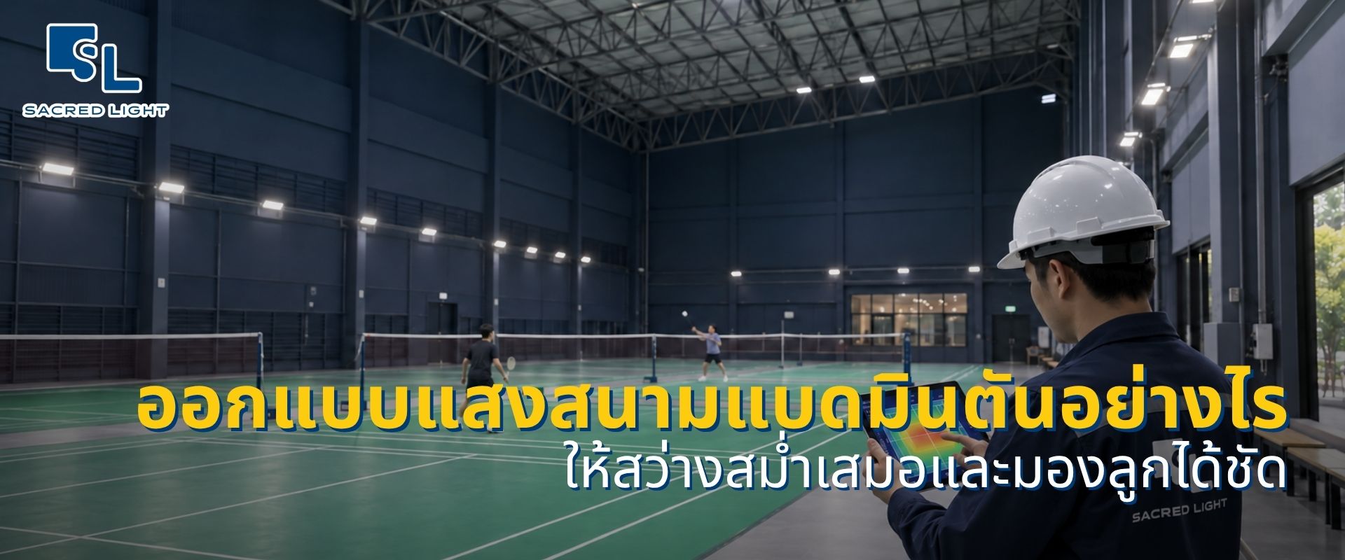 โคมไฟสนามแบดมินตัน LED ควบคุมแสงแยงตาตามมาตรฐาน BWF และ EN 12193