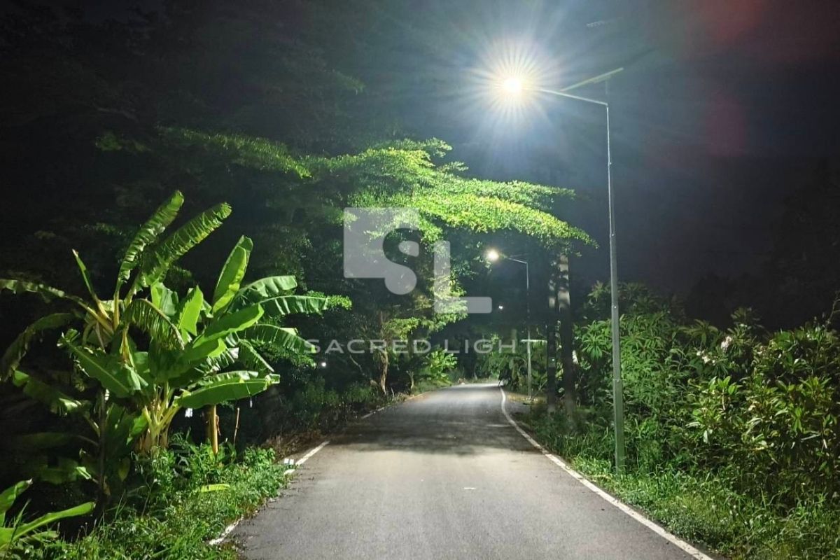 งานติดตั้งโคมไฟถนนโซล่าเซลล์นวัตกรรม TL-PSL-60W ส่องสว่างถนนทั้งแนวยามค่ำคืน เทศบาลเมืองใหม่บางบัวทอง