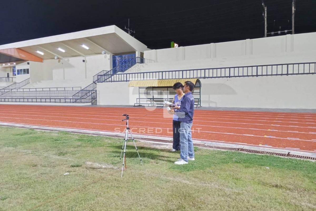 จุดวัดแสงบริเวณอัฒจันทร์สนามกีฬาเทศบาลนราธิวาส หลังติดตั้งระบบ LED X2-Series High Mast