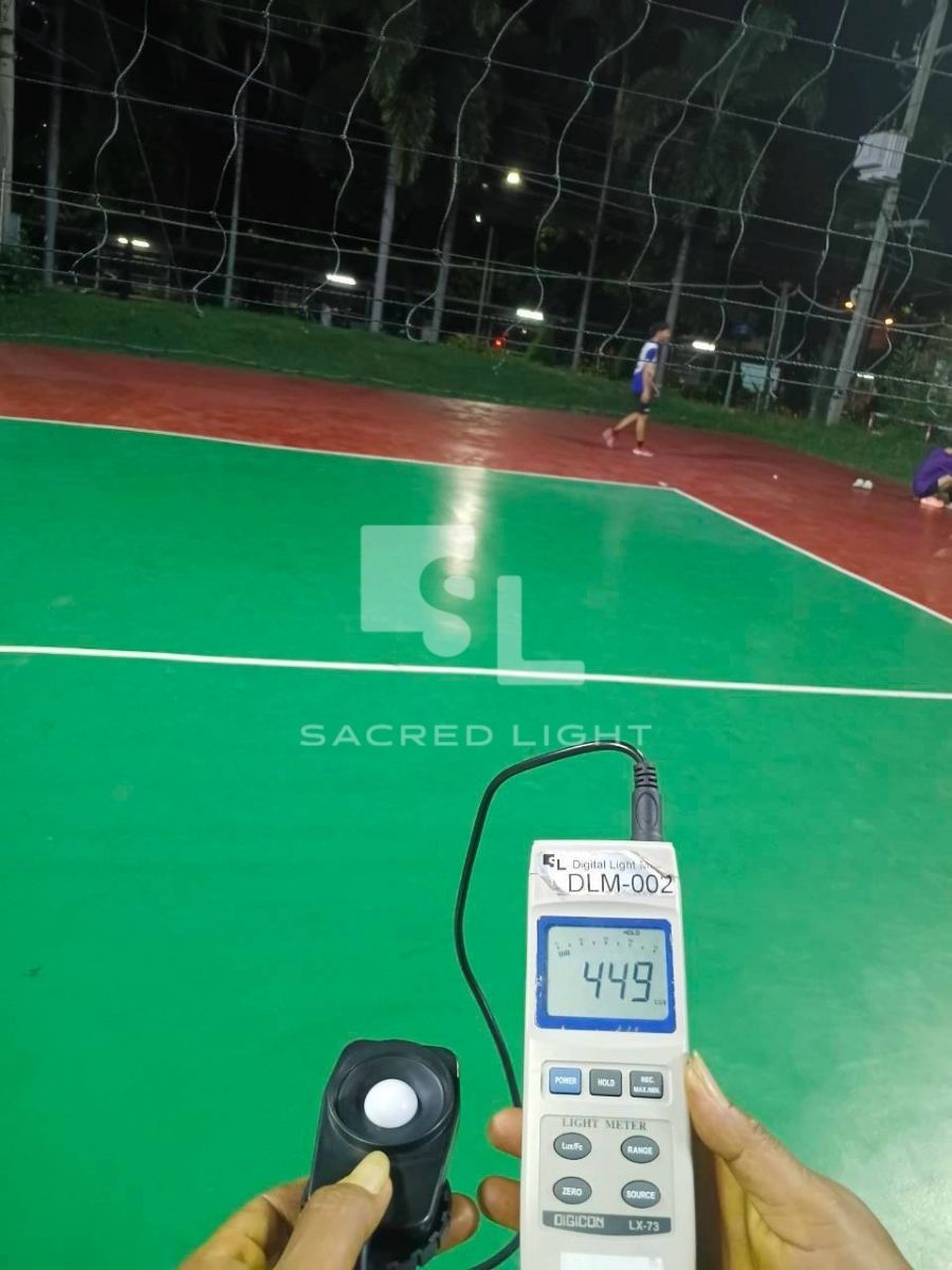 วัดแสงจริงในสนามบาสเกตบอล ม.เกษตรศาสตร์ ศรีราชา