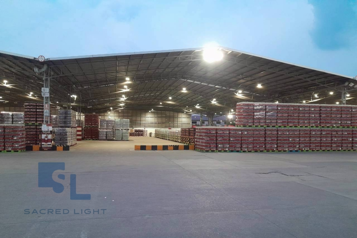 ติดตั้งโคมไฟไฮเบย์ LED รุ่น E12 โรงงานผลิตเครื่องดื่มน้ำอัดลม ปทุมธานี