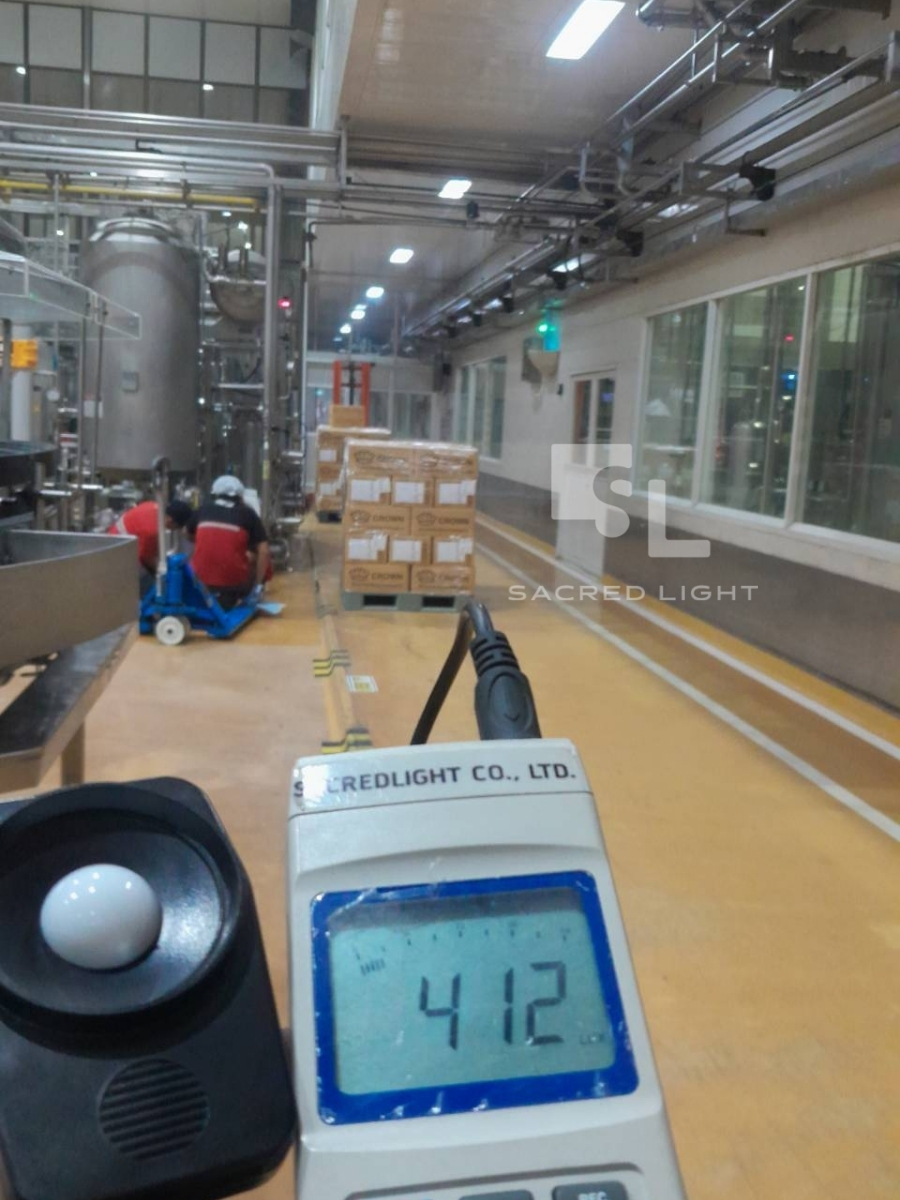 ติดตั้งโคมฝังฝ้า CP4 โรงงานเครื่องดื่ม รังสิต