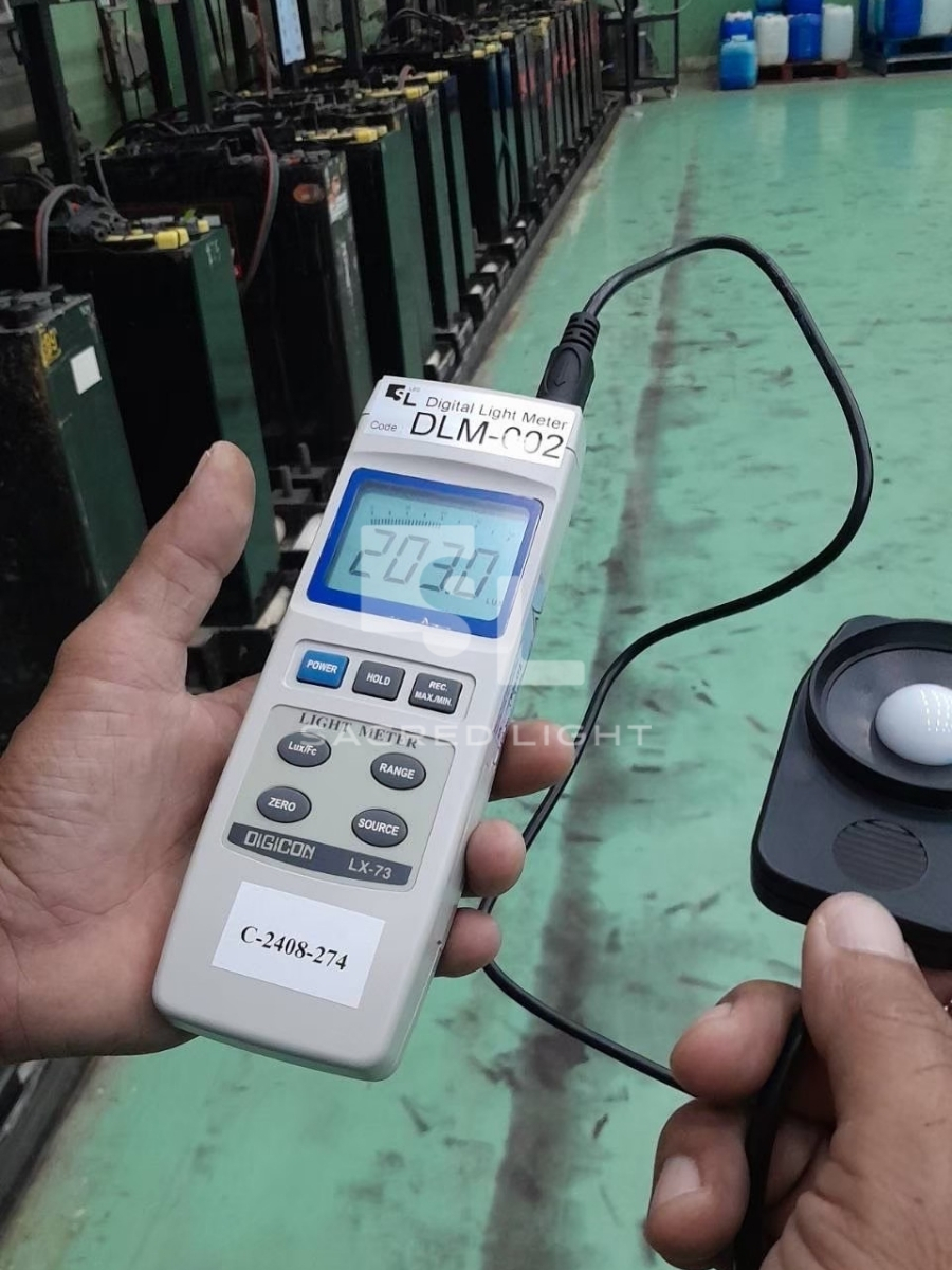 ภาพวัดแสงโคมไฟกันระเบิด BYS Series ห้องเก็บแบตเตอรี่ โรงงานอาหารสัตว์ ขอนแก่น