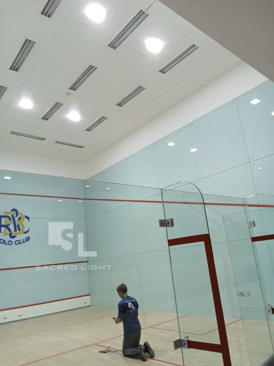 ติดตั้งโคมไฟฝังฝ้า LED CP6 สมาคมราชกรีฑาสโมสร โปโลคลับ กรุงเทพฯ