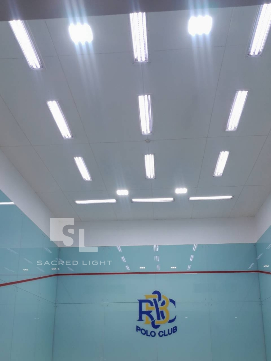 ติดตั้งโคมไฟฝังฝ้า LED CP6 สมาคมราชกรีฑาสโมสร โปโลคลับ กรุงเทพฯ