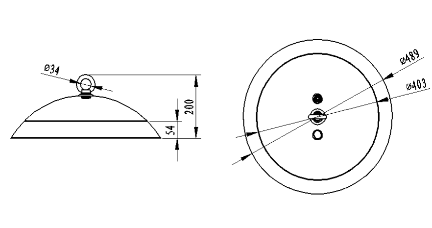 ภาพขนาดของโคมไฟคลีนรูม MASTERPRO-C Series