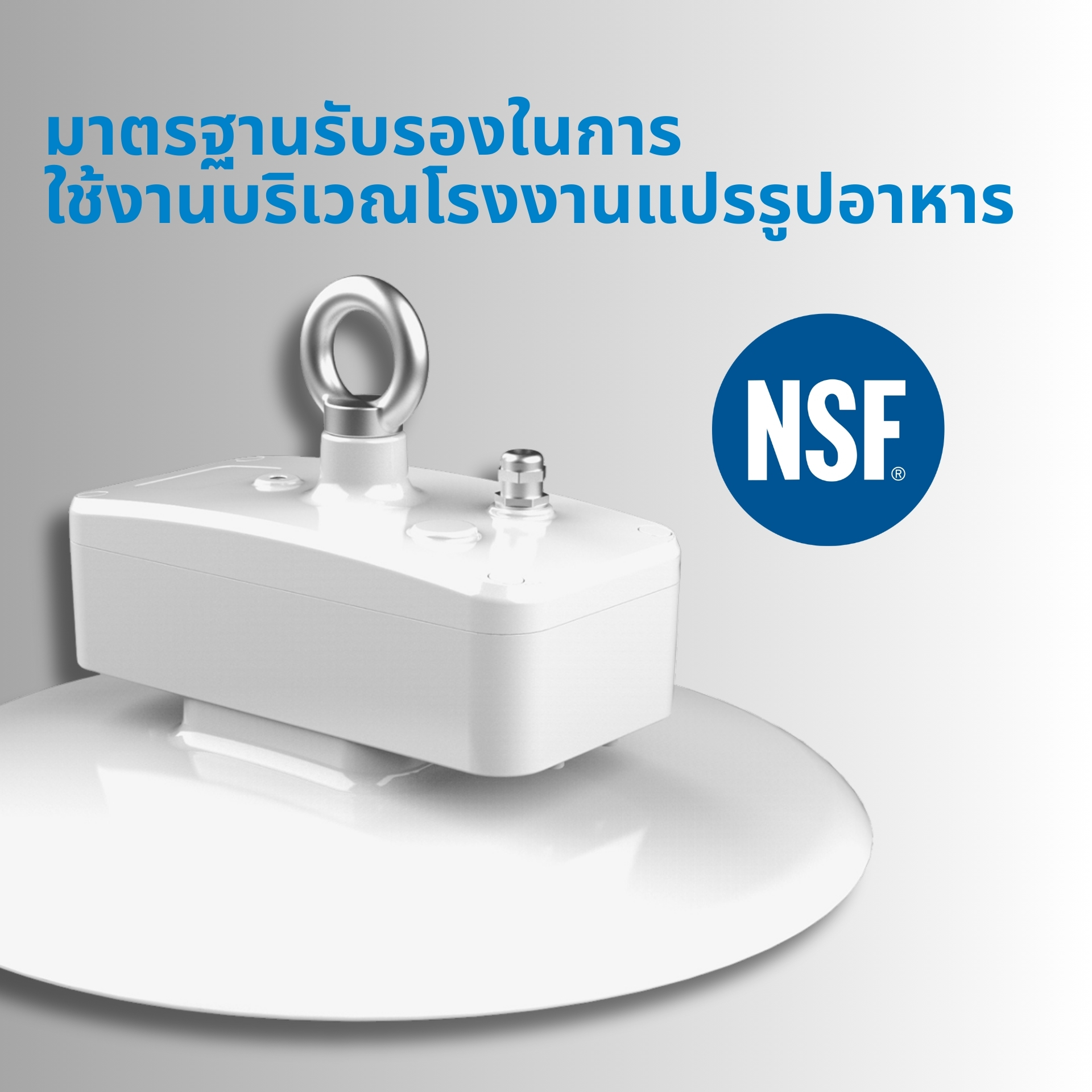 มาตรฐาน NSF สำหรับโรงงานอาหาร มั่นใจในความสะอาดปลอดภัย ด้วยการรับรองจาก NSF ผิววัสดุเรียบเนียน ไม่สะสมเชื้อโรค ปลอดภัยต่อการปนเปื้อนในกระบวนการผลิตอาหาร (Food Safety) ตอบโจทย์มาตรฐาน GMP และ HACCP
