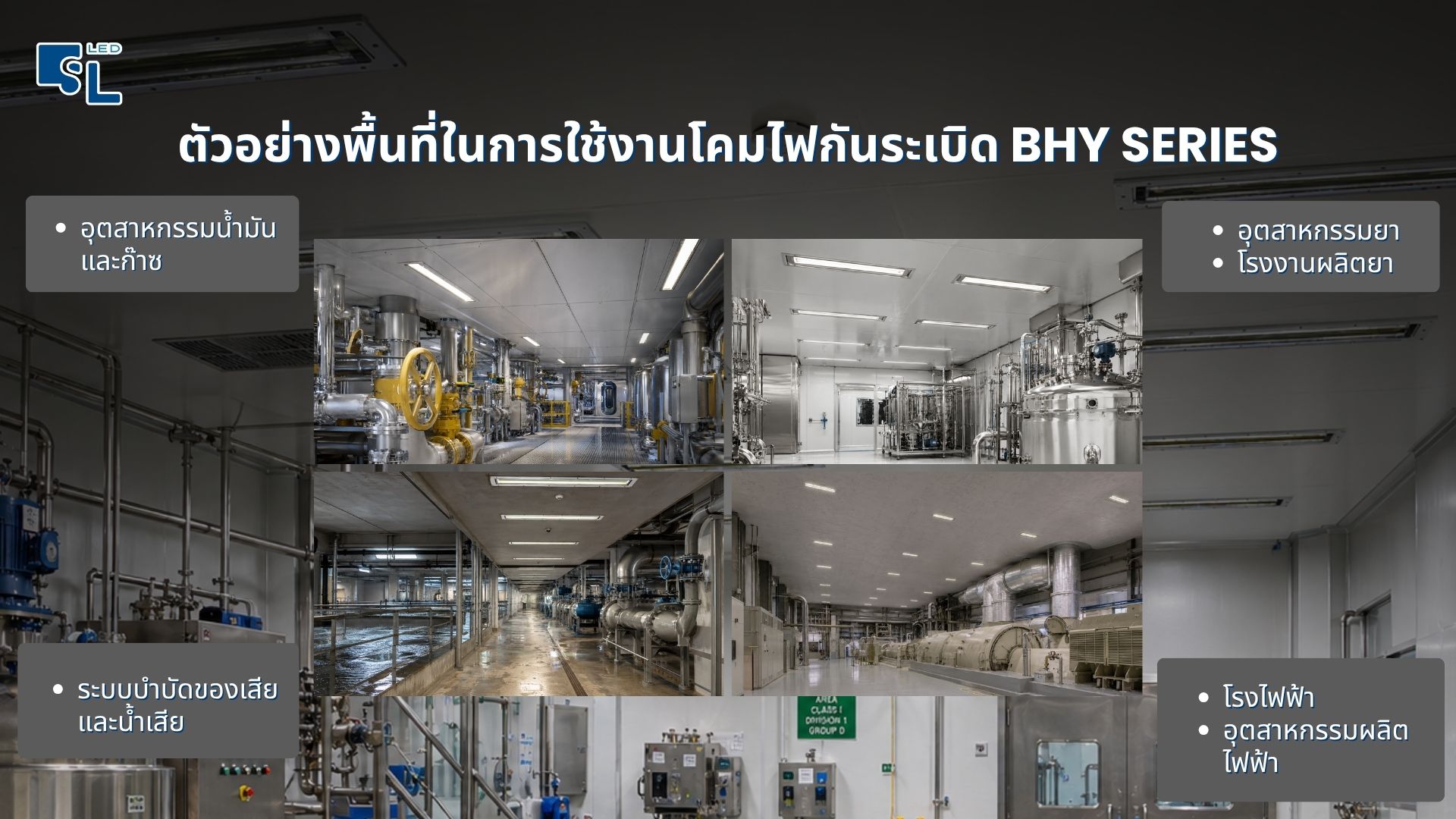 ติดตั้งโคมกันระเบิดฝังฝ้า T8 BHY Series ในทางเดินโรงงานอุตสาหกรรม Zone 1 Zone 2 โดย SacredLight