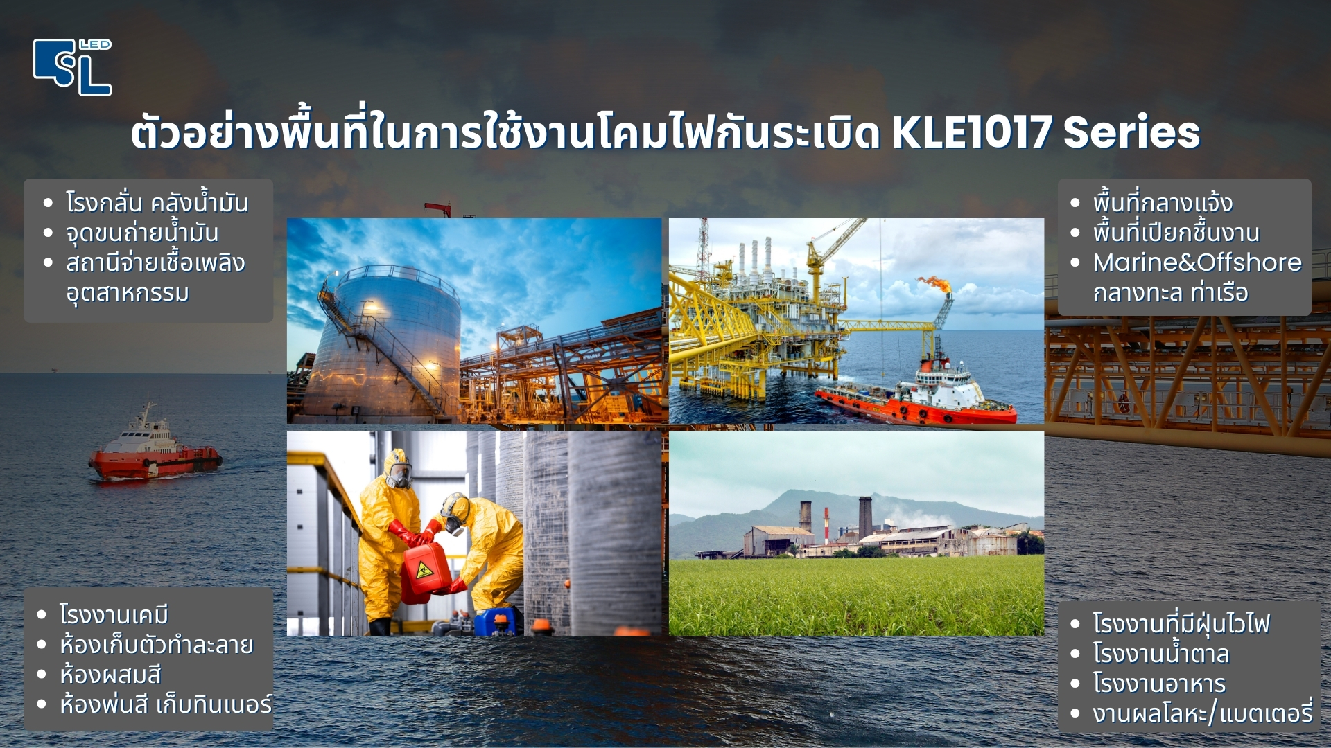 ตัวอย่างหน้างานติดตั้งโคมไฟฟลัดไลท์กันระเบิด LED KLE1017