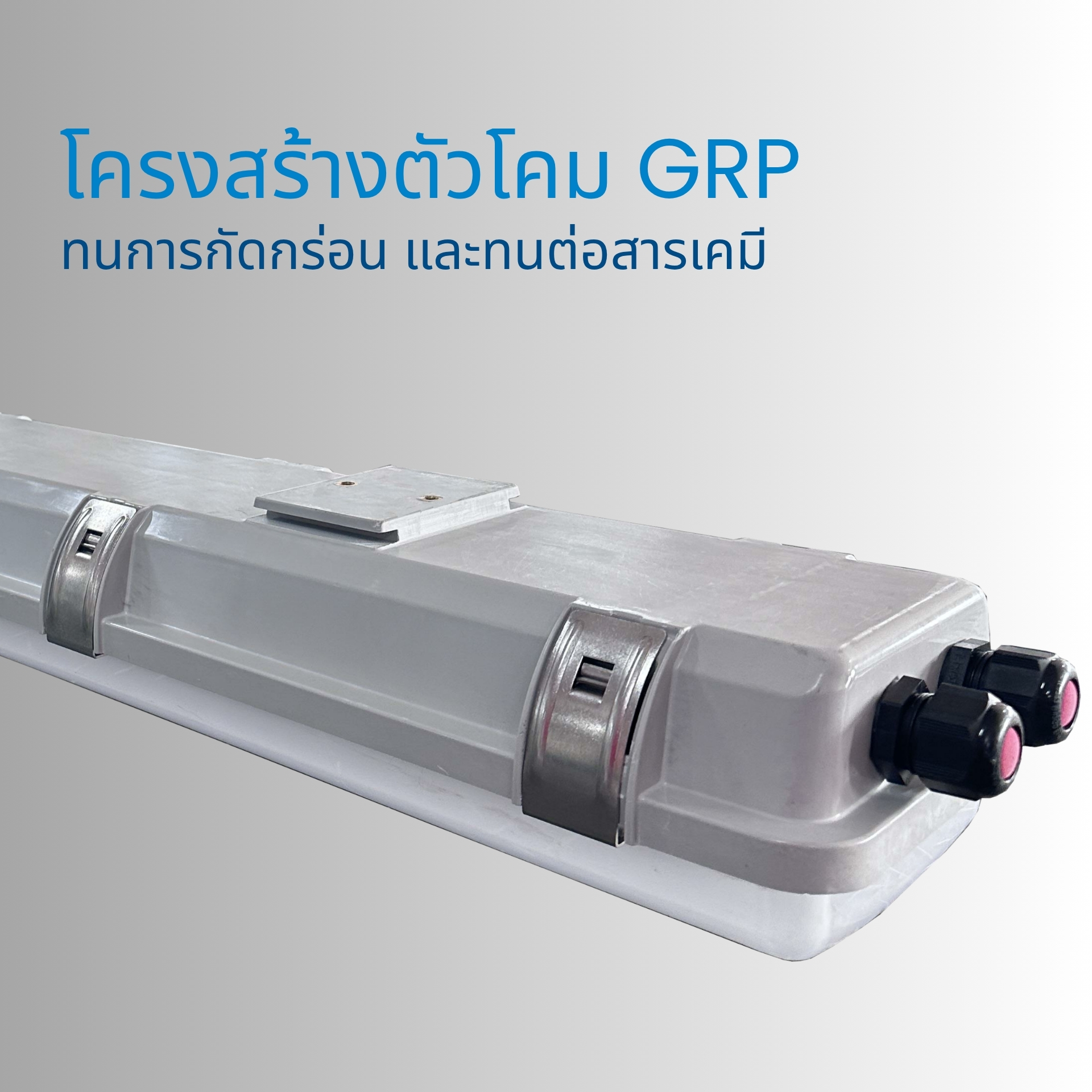โคมไฟกันระเบิด NEW BYS Series ตัวโคมทำจากไฟเบอร์กลาส GRP แข็งแรงทนทาน