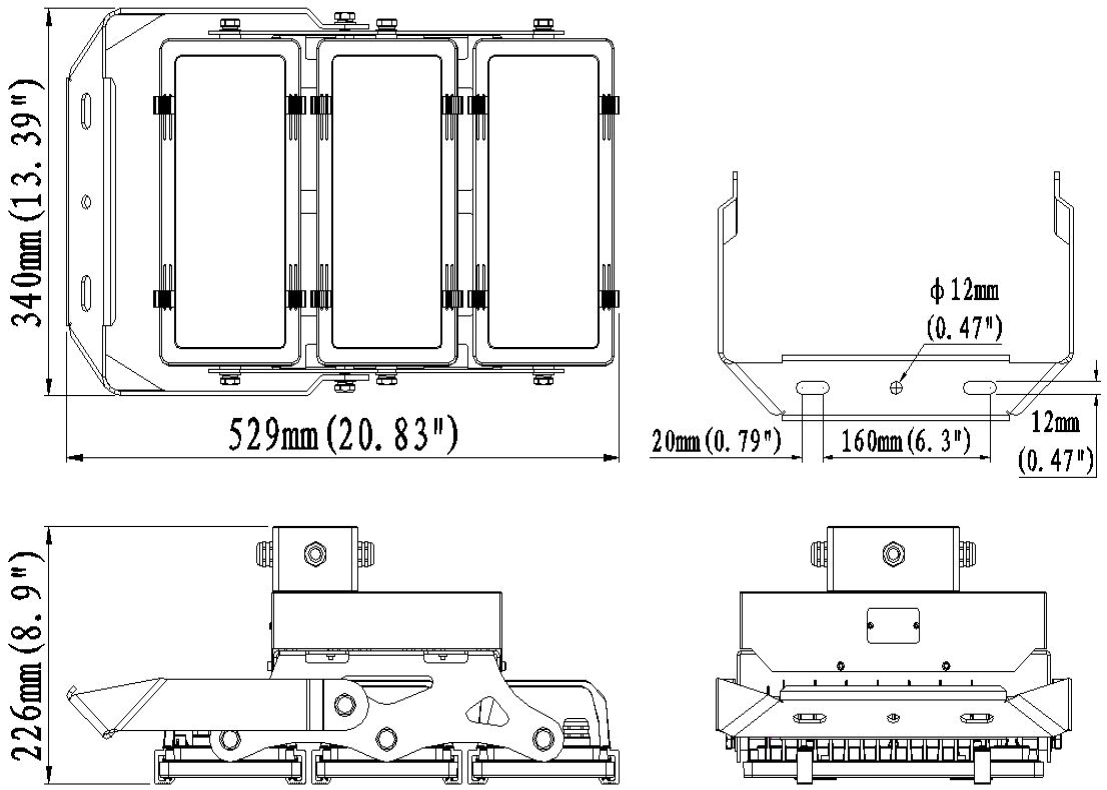 โคมไฟฟลัดไลท์ โคมไฟสปอร์ตไลท์ LED รุ่น MASTERPRO-X Series 600W
