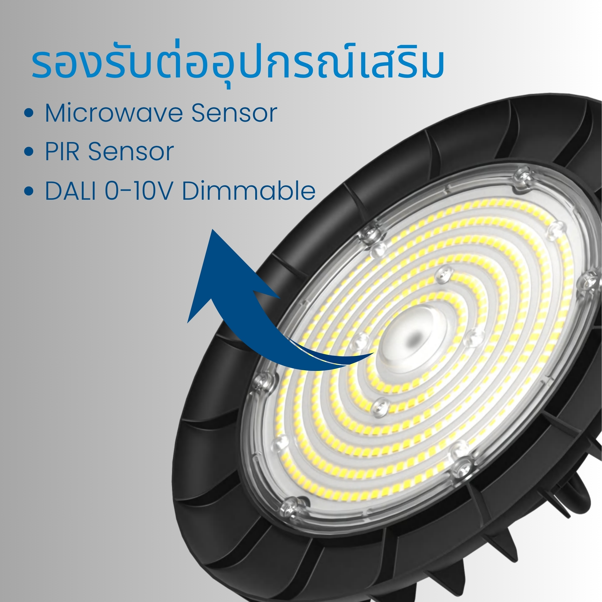 Power Selectable ปรับวัตต์ได้ตามต้องการ ปรับระดับกำลังวัตต์ได้ง่าย ๆ ด้วยสวิตช์ในตัว เลือกได้ 3 ระดับ: 60%, 80%, หรือ 100% เพื่อให้เหมาะกับความต้องการใช้งานและช่วยประหยัดพลังงานในระยะยาว