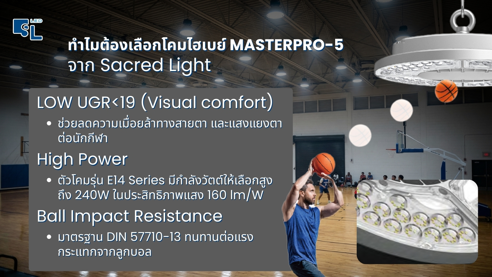 เหตุผลที่ทำให้ต้องเลือกโคมไฟไฮเบย์ Masterpro-5 จาก Sacred Light
