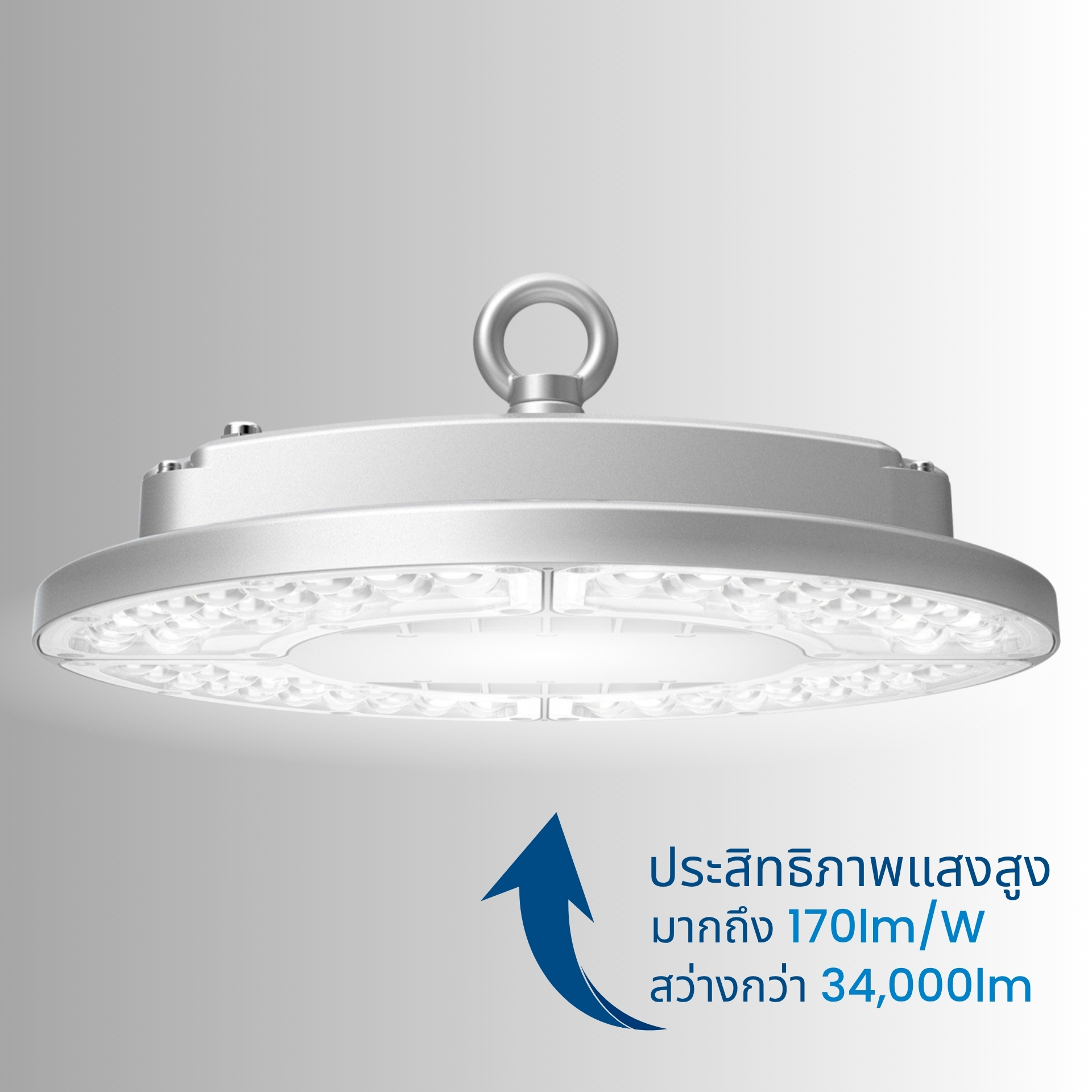 ประสิทธิภาพแสงสูงถึง 170 lm/W ให้แสงสว่างมากกว่า 34,000 ลูเมน ด้วยเทคโนโลยีชิป LED ประสิทธิภาพสูง ช่วยลดจำนวนโคมที่ต้องติดตั้ง และลดค่าไฟฟ้าได้อย่างมีนัยสำคัญ