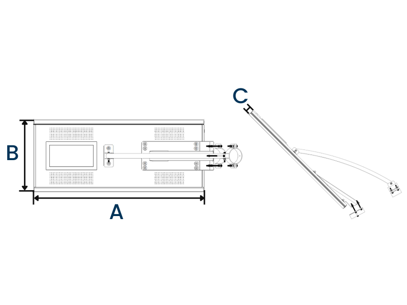 ขนาดโคมไฟถนนโซล่าเซลล์ LED รุ่น SAR Series