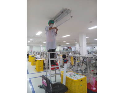 ผลงานการติดตั้งหลอดไฟ LED T8 (LED TUBE T8)@บริษัทผลิตเครื่องมือแพทย์