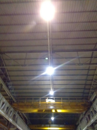 ผลงานการติดตั้งโคมไฮเบย์ LED (LED HIGH BAY) และ โคมฟลัชไลท์ LED (LED FLOOD LIGHT)@บริษัทผลิตโครงสร้างเหล็ก