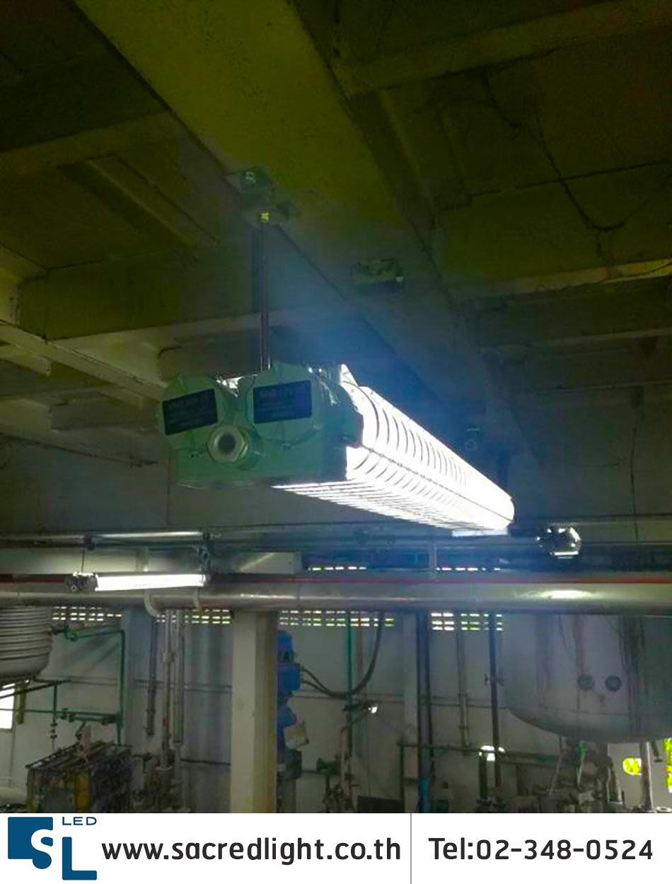 ผลงานการติดตั้งโคมไฟกันระเบิด LED แบบตะแกรง (LED EXPLOSION PROOF) @บริษัทผู้จำหน่ายสีทาอาคาร สีสเปรย์ฯลฯ