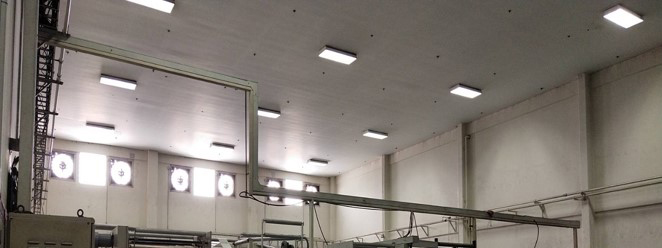 ผลงานการติดตั้งโคมไฮเบย์ LED (LED CANOPY LIGHT)@บริษัทผู้ผลิตผลิตภัณฑ์พลาสติก